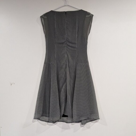 Jacob Chiffon Layered Sleeveless A-Line Dress White Black Size XS Made in Canada - Picture 3 of 3